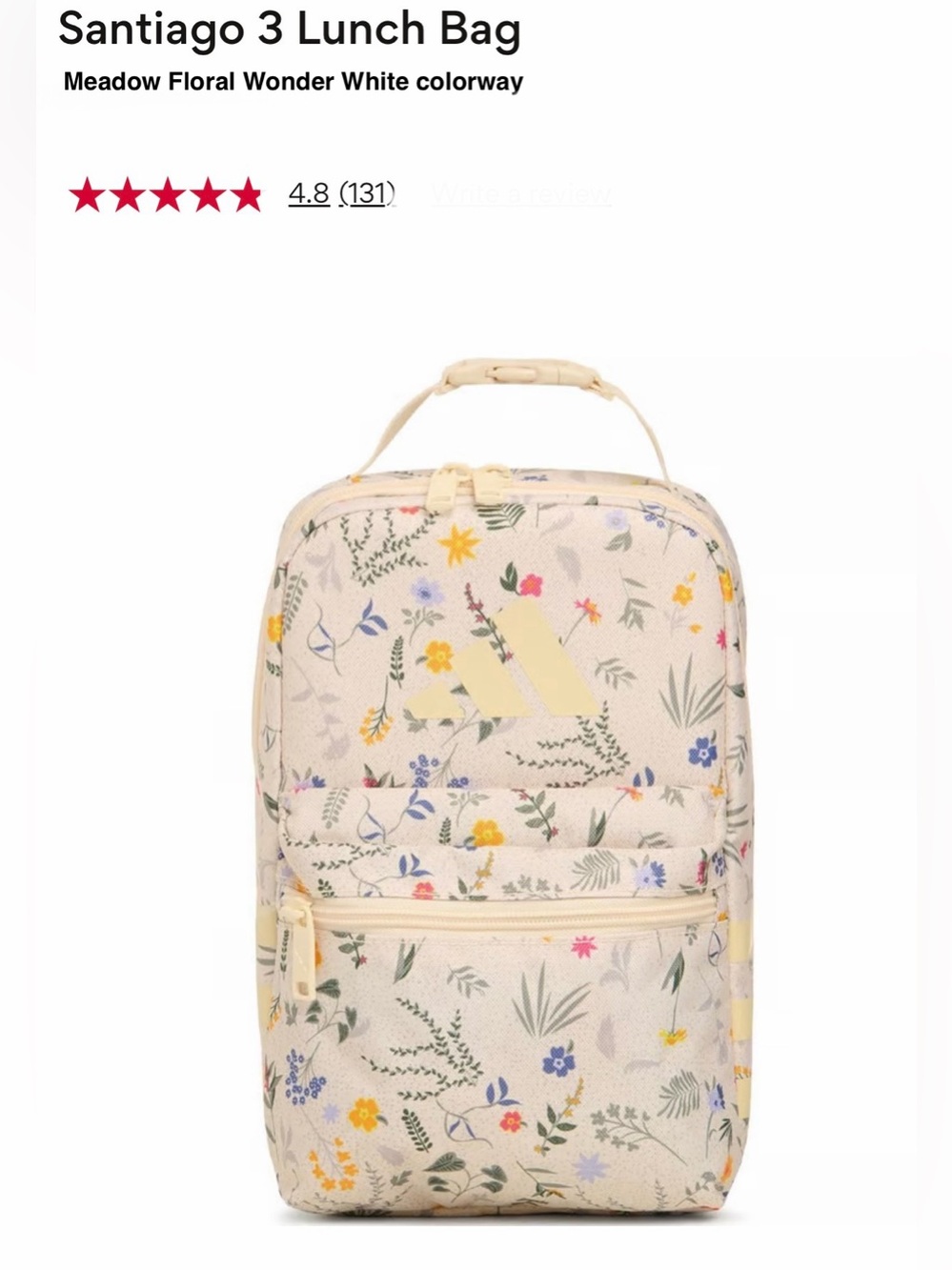 *new* adidas Santiago 3 Lunch Bag - Meadow Floral Wonder White